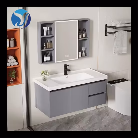 Cheap Price Wooden Furniture Bathroom Mirror Cabinet Custom Vanity with Washing Basin