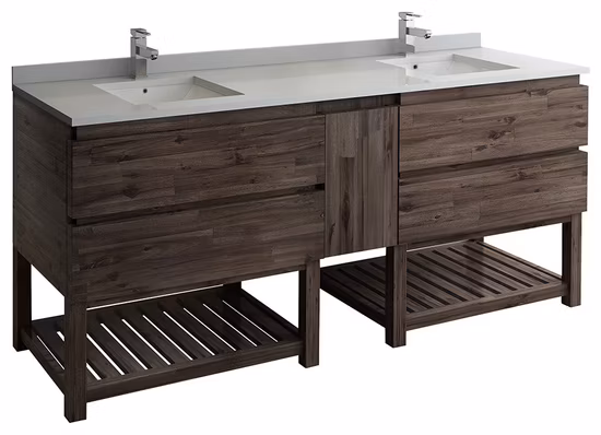 Floor Mounted Modern Solid Wood Cabinet Wholesale Wooden Bathroom Vanities with Legs