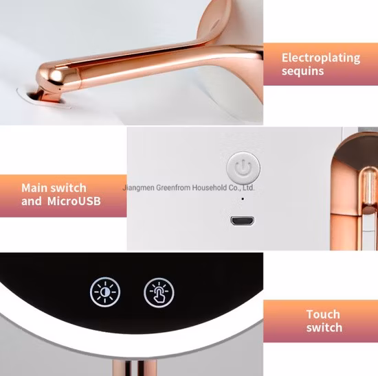 Round Style LED Table Vanity Makeup Mirror